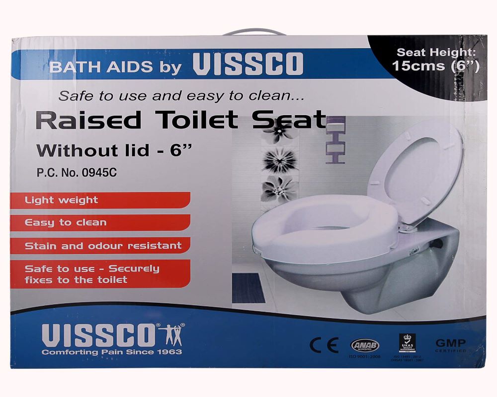 Vissco Rehabilitation Aids Raised Toilet Seat (6 Inch, White)