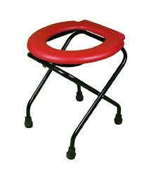 Commode stool round- toilet stool & chair Commode Shower Chair  (Red)